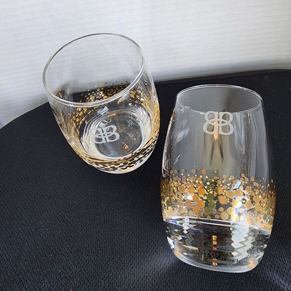 LIMITED  EDITION Bailys Irish Cream 22K GOLD CONFETTI Tumbler Glasses (Set of 2) - Picture 1 of 9